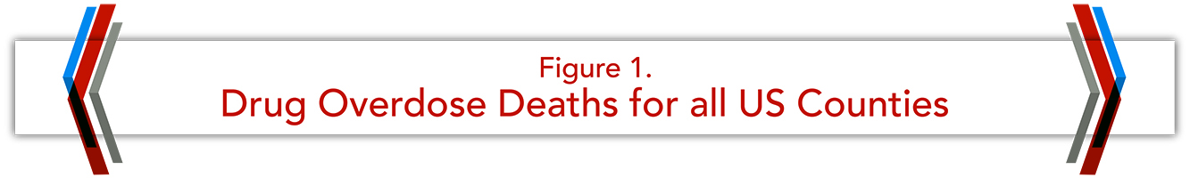 Figure 1. Drug Overdose Deaths for all US Counties